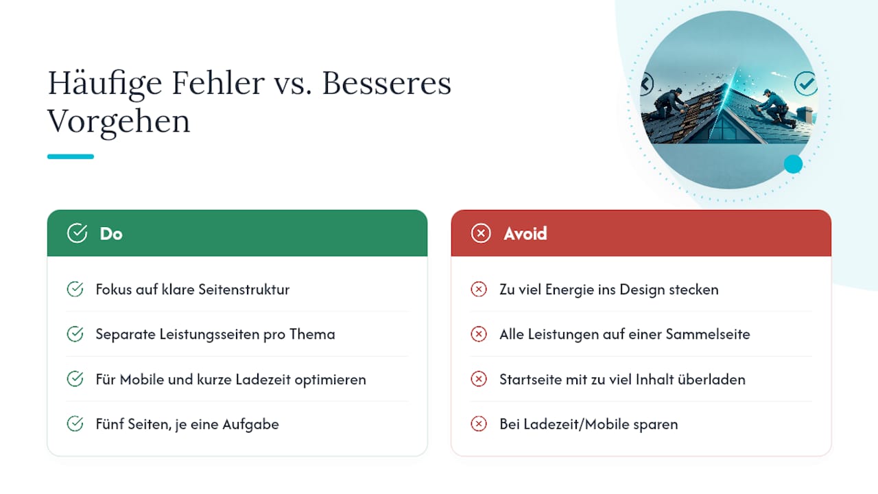 Was die meisten Dachdecker bei ihrer Website falsch einschätzen — overview diagram
