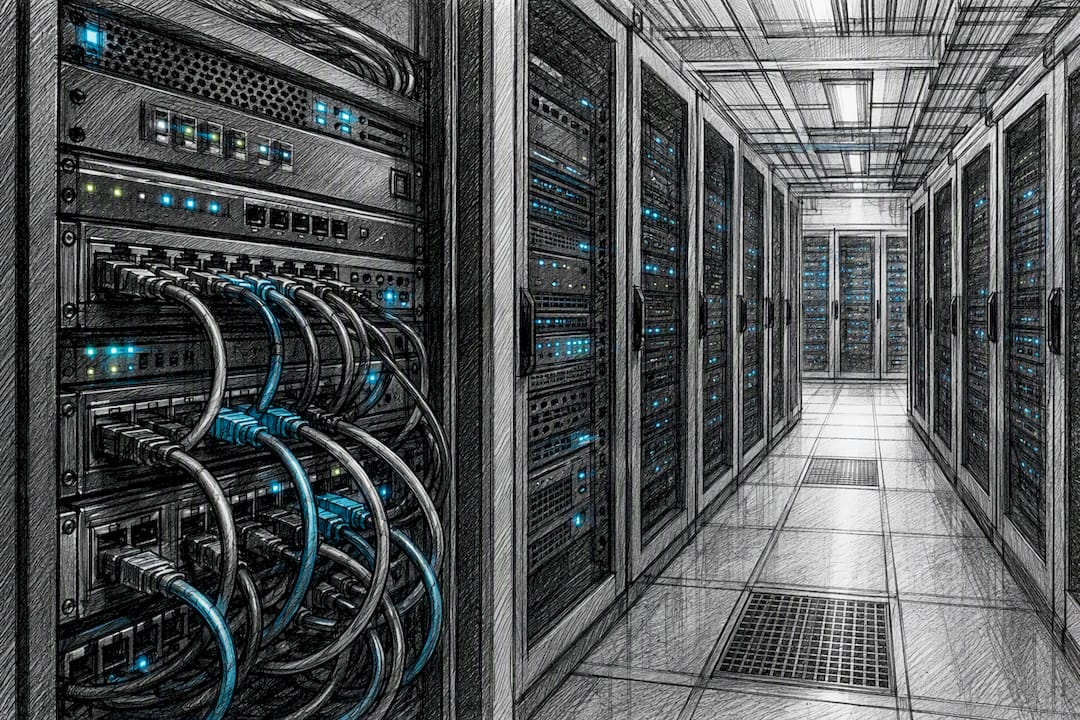 Netzwerk-Serverkabel und Hardware
