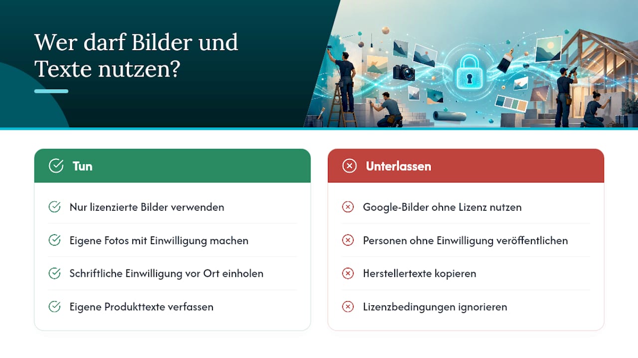 Wer darf Bilder und Texte auf der Handwerker-Website nutzen? — overview diagram