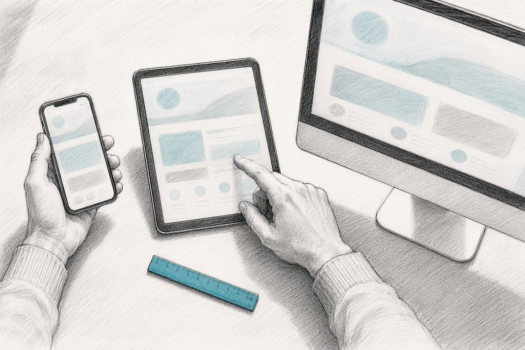 Responsive Website für verschiedene Bildschirmgrößen