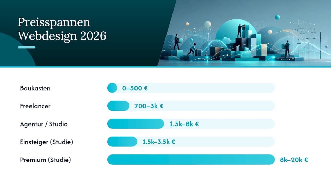 Preisübersicht für Webdesign im Jahr 2026