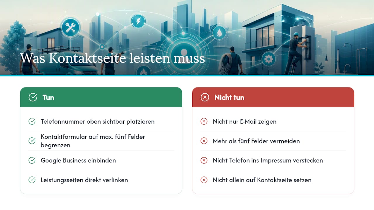 Perspektive des Herausgebers: Was eine gute Kontaktseite leisten muss — overview diagram