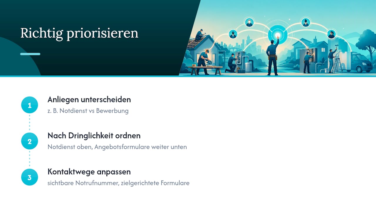 Warum die meisten Kontaktseiten im Handwerk scheitern — overview diagram