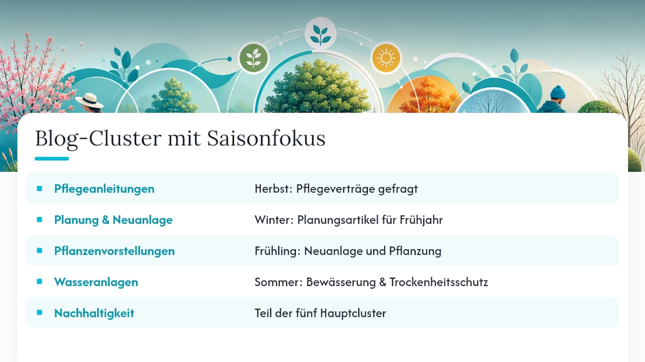 Fünf saisonale Blogthemen für Gartenbaubetriebe