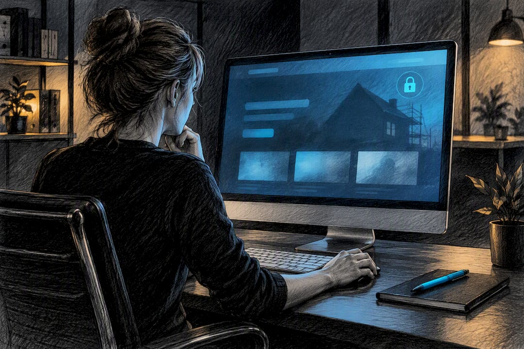 Webdesignerin stellt sichere Verbindung der Webseite sicher