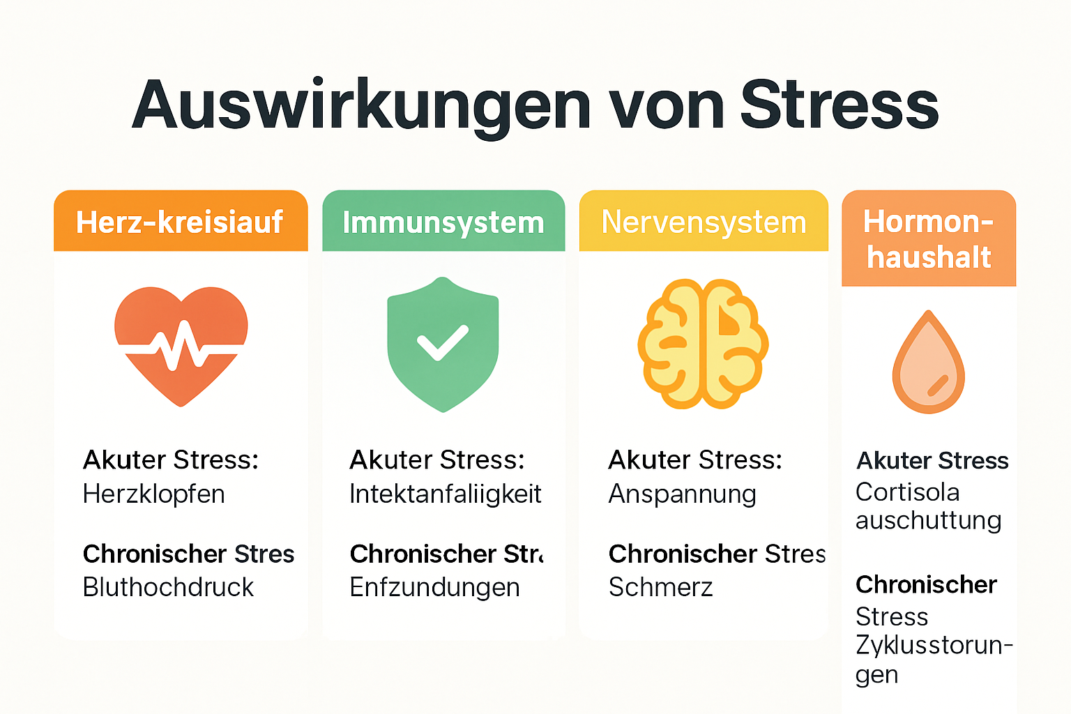 Infografik zu Stressfolgen auf Körper und Gesundheit