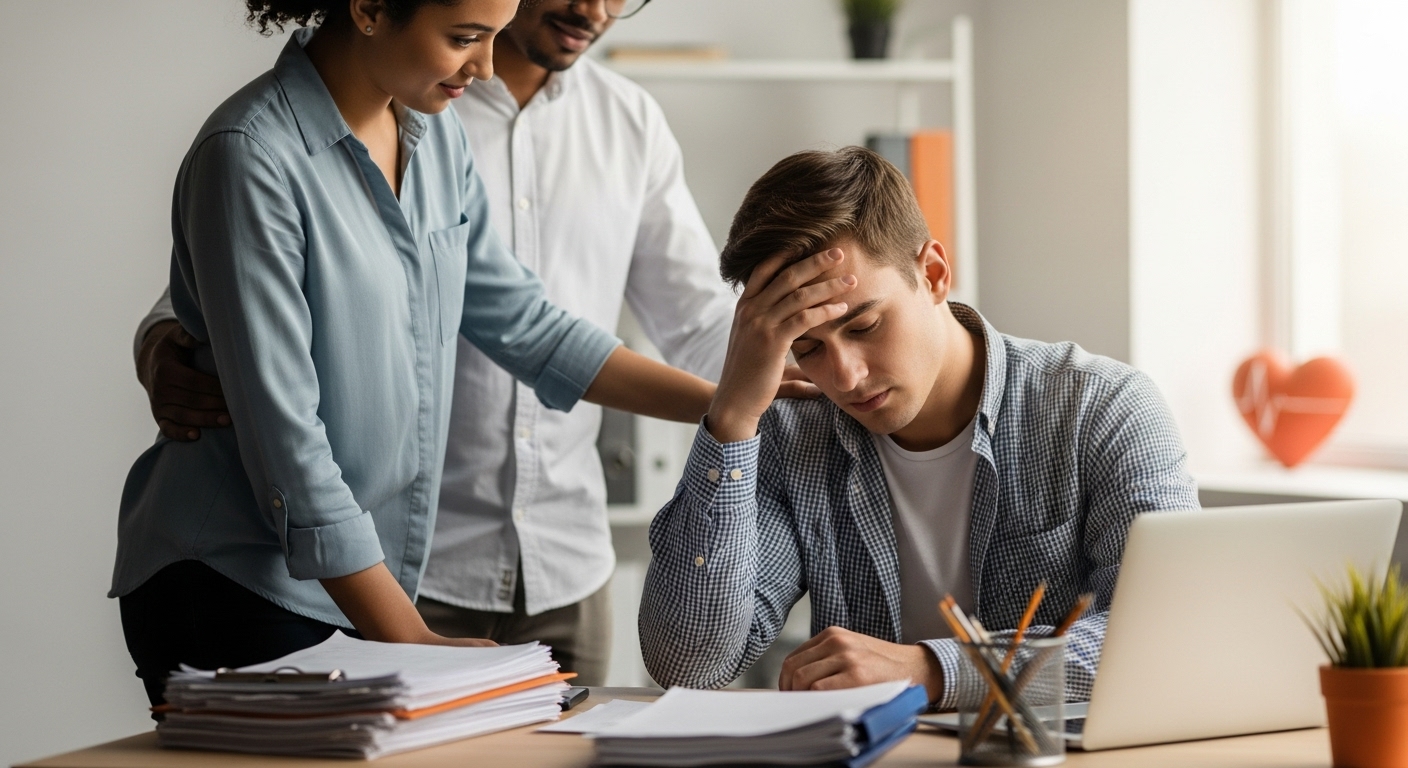 Arbeitsstress Herzreaktion Büro