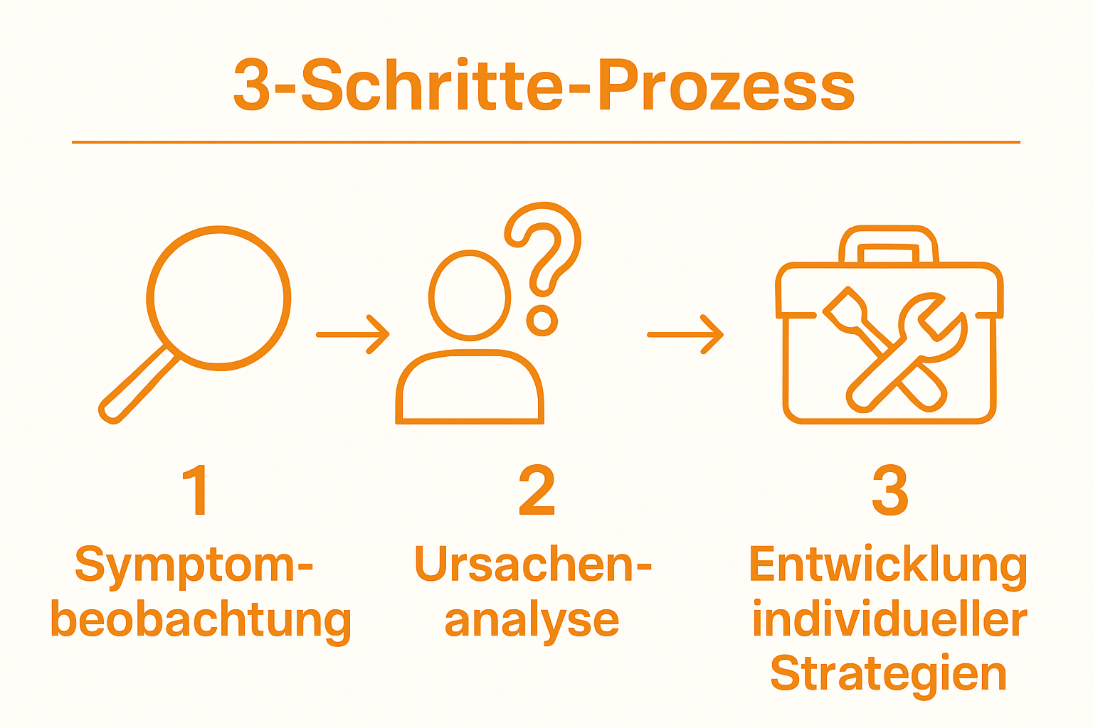 Infografik mit 3 Schritten zur Stressbewältigung