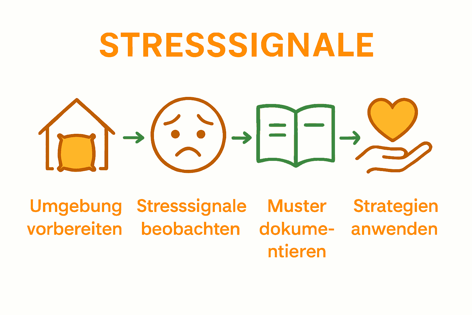 Flussdiagramm mit Schritten des Stressmappings für Kleinkinder
