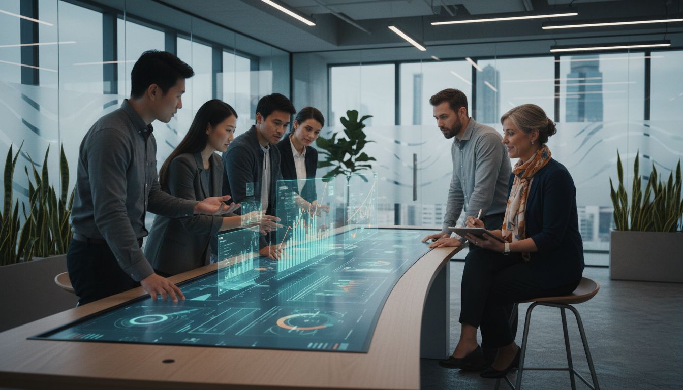 Team collaborating during behavioral analysis session