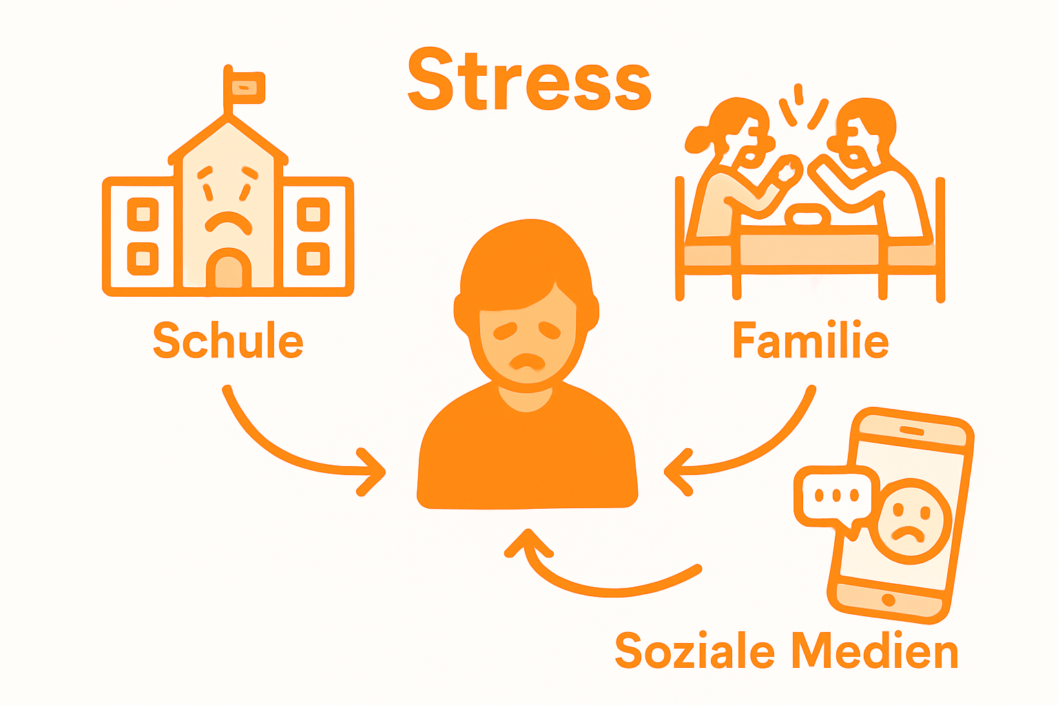 Infographic shows top stress sources for children