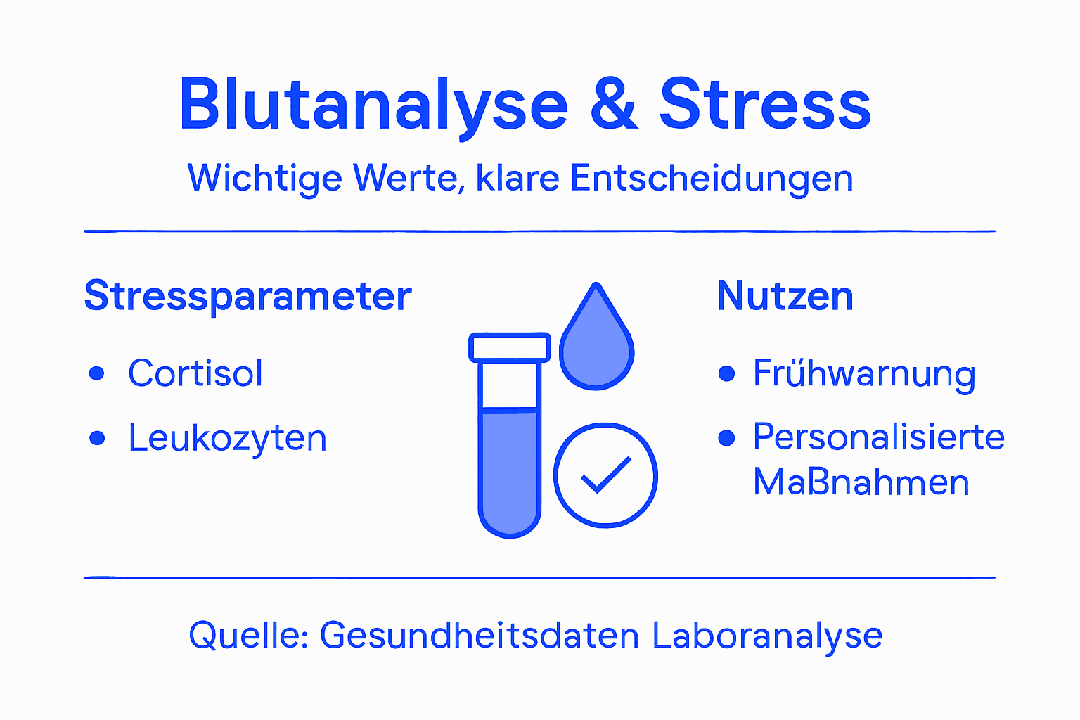 Überblick: Blutanalyse bei Stress – Infografik