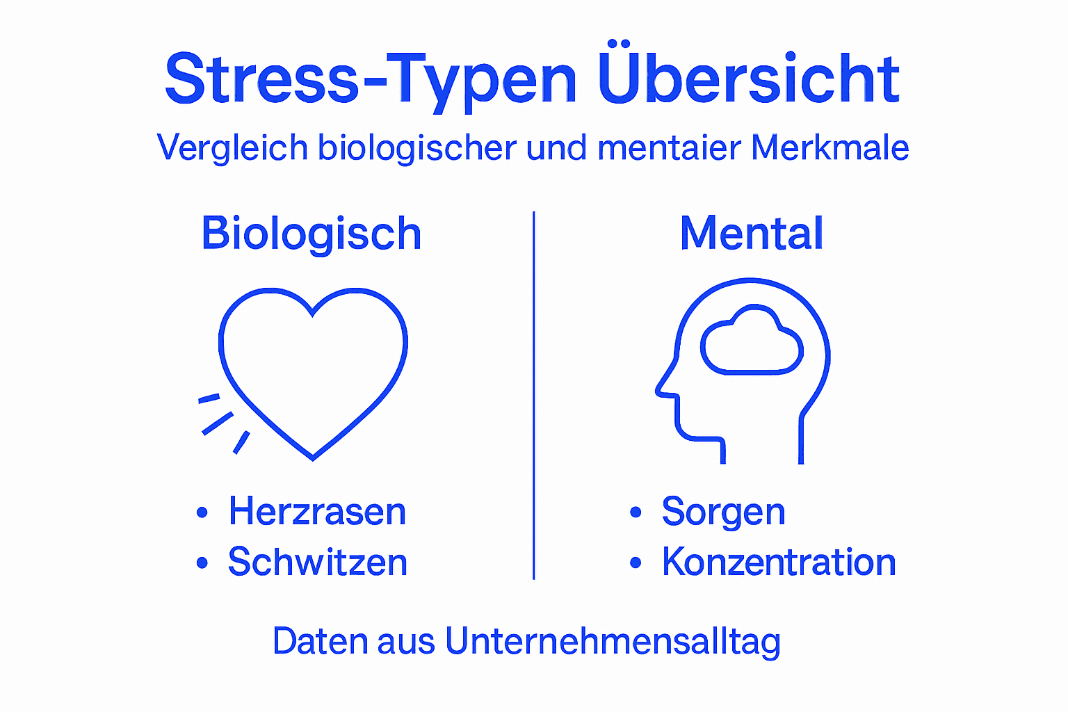 Infografik: Die unterschiedlichen Stress-Typen und ihre körperlichen sowie psychischen Merkmale