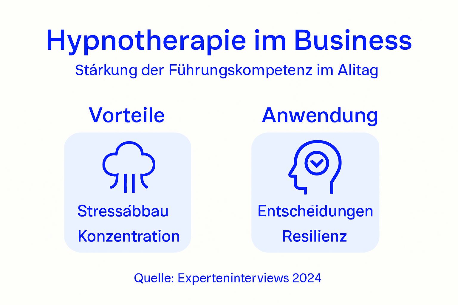 Infografik: Wie Hypnotherapie Führungskräfte unterstützt und ihre Funktionen stärkt