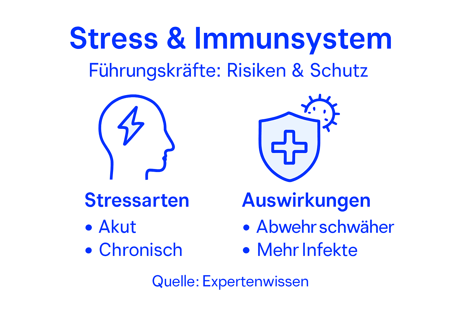 Infografik: Wie Stress das Immunsystem von Führungskräften beeinflusst