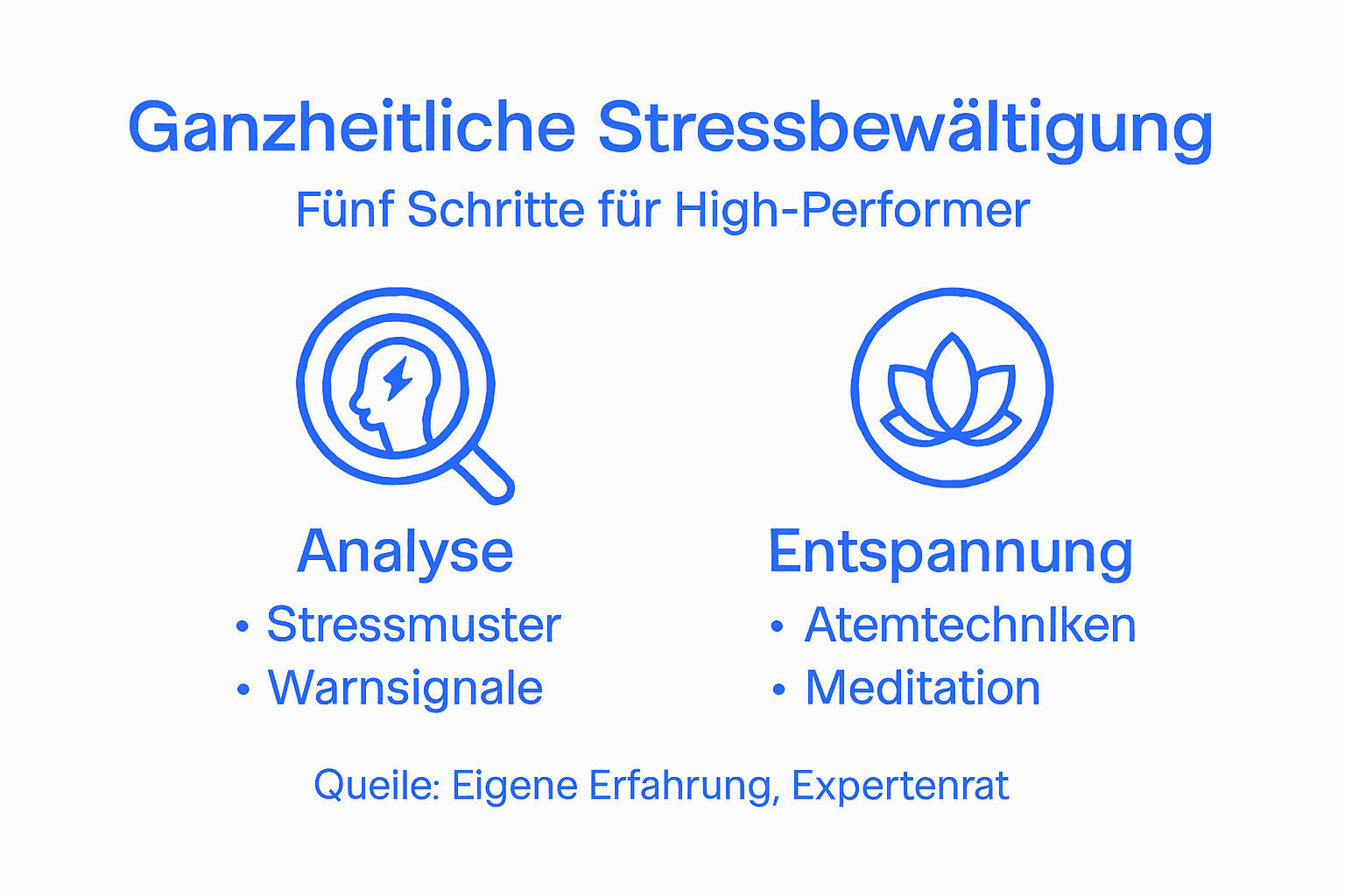 Infografik: Fünf Schritte für einen ganzheitlichen Umgang mit Stress