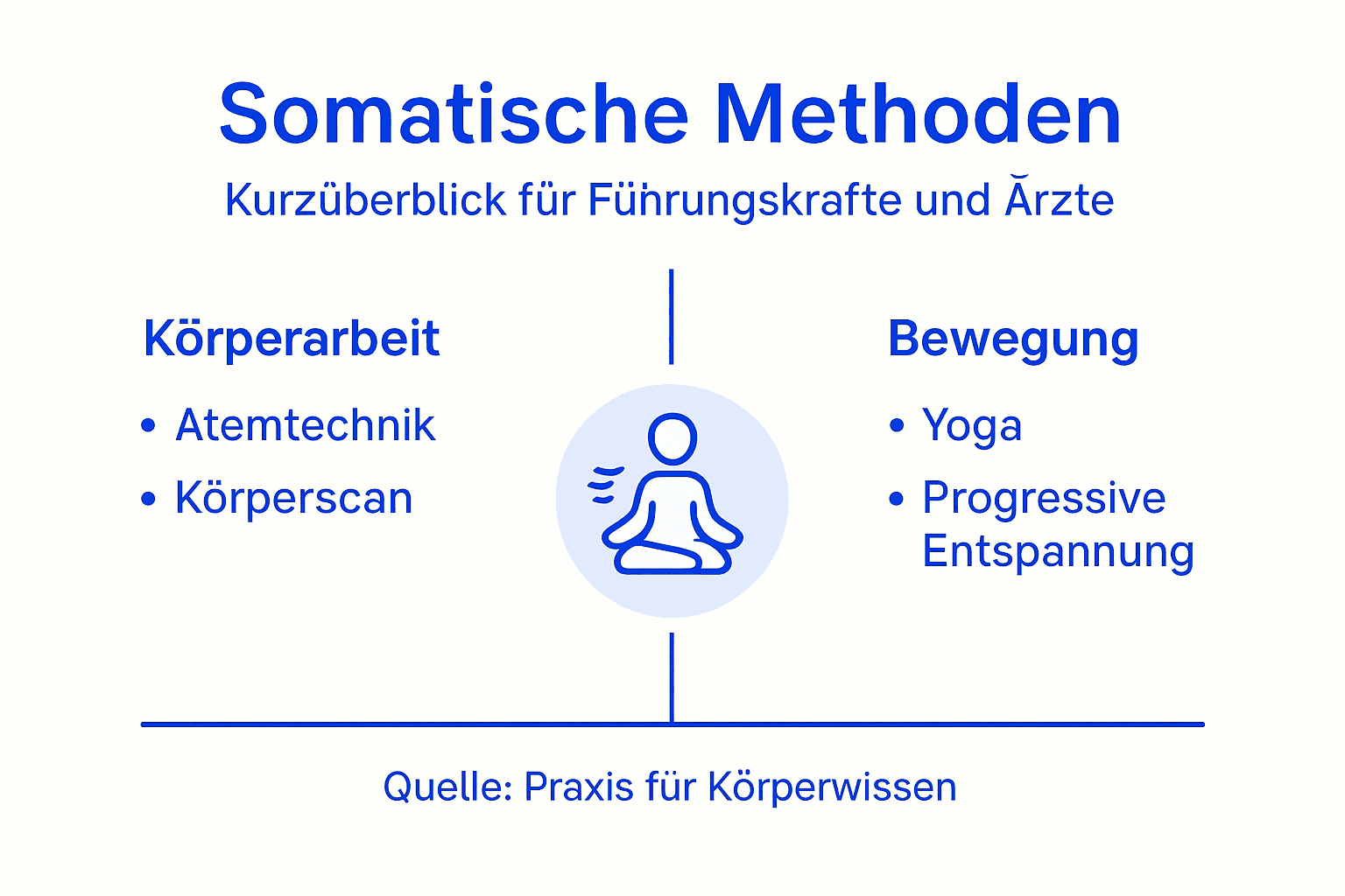 Minimalistische Infografik: Überblick über somatische Methoden