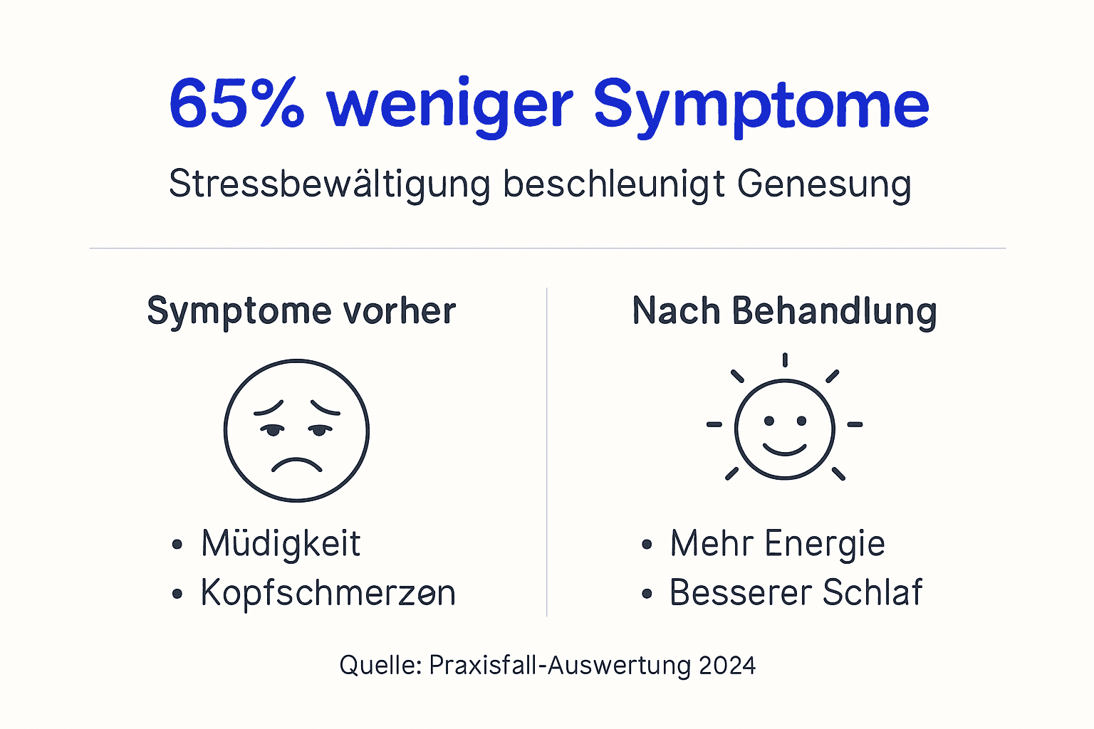Grafik: Warnsignale bei Stress und Wege zur erfolgreichen Erholung