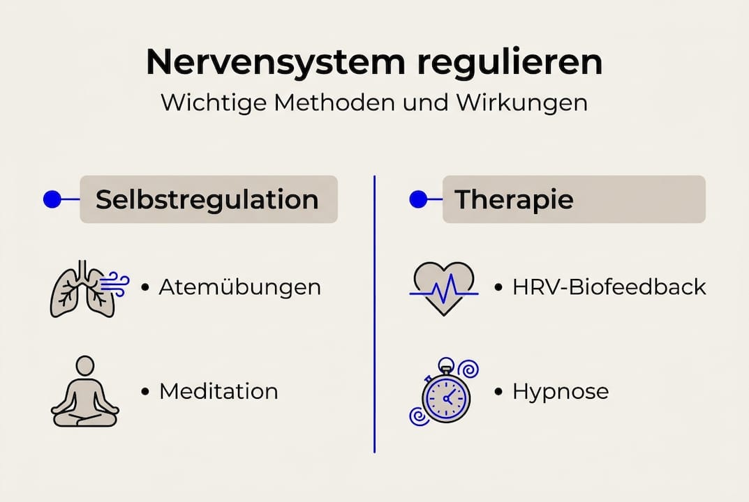 Infografik: Methoden zur Regulation des Nervensystems im Überblick