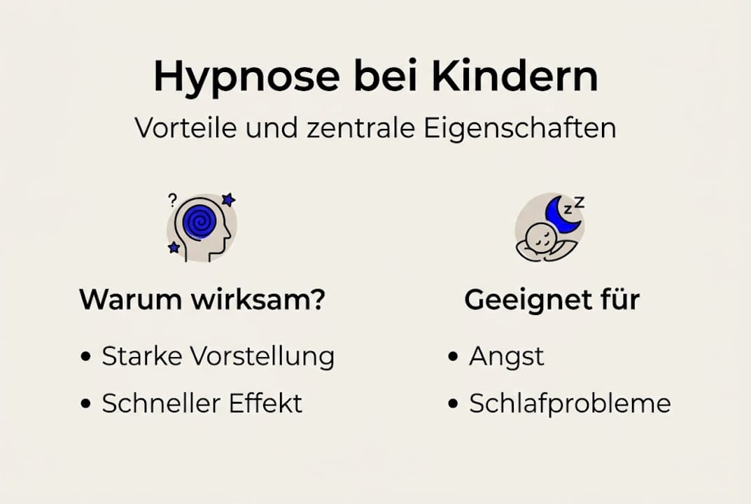 Infografik: Wie Kinderhypnose wirkt und in welchen Bereichen sie eingesetzt werden kann