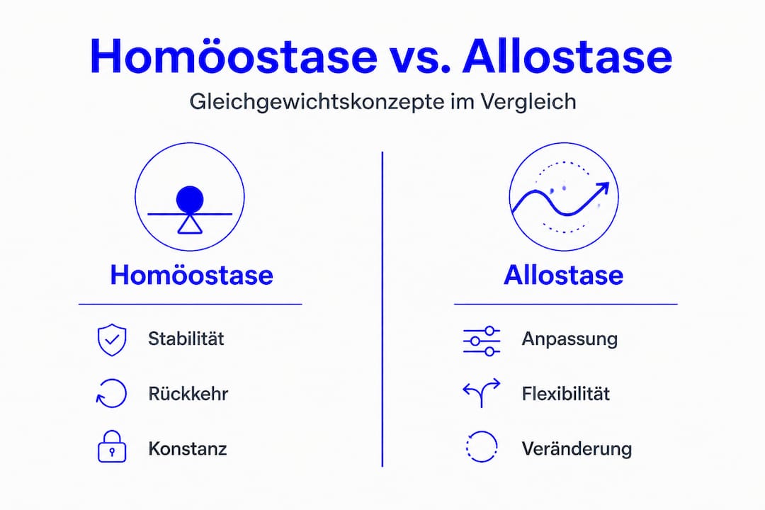 Infografik: Homöostase und Allostase im Vergleich