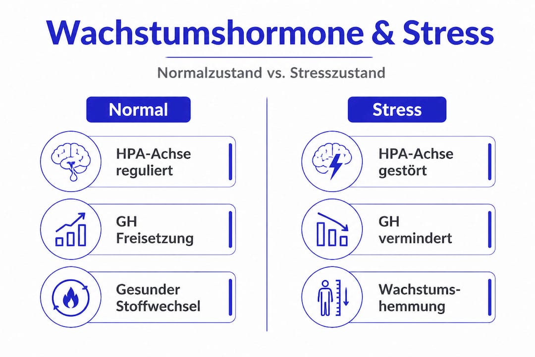 Grafik: So verändern sich unsere Hormone bei Stress im Vergleich zum Normalzustand