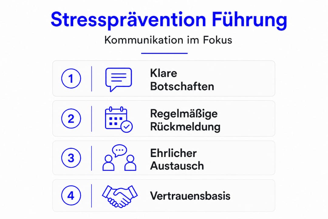 Grafische Übersicht: So gelingt Kommunikation zur Stressvorbeugung