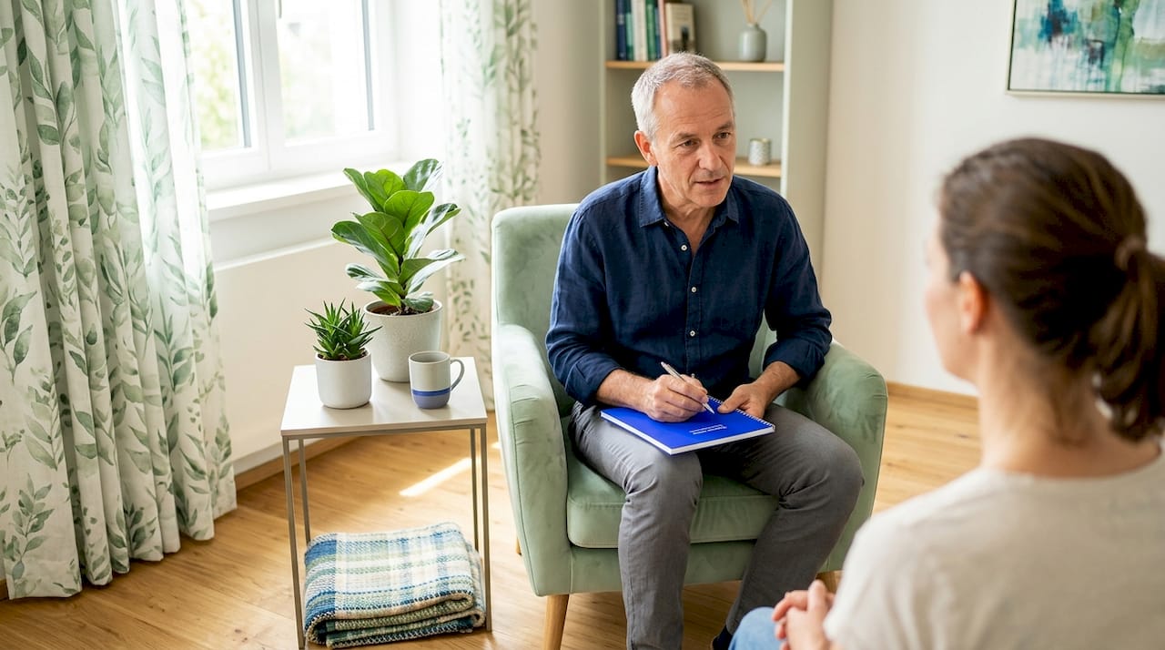 Ein persönliches Therapiegespräch in entspannter und wohltuender Atmosphäre.