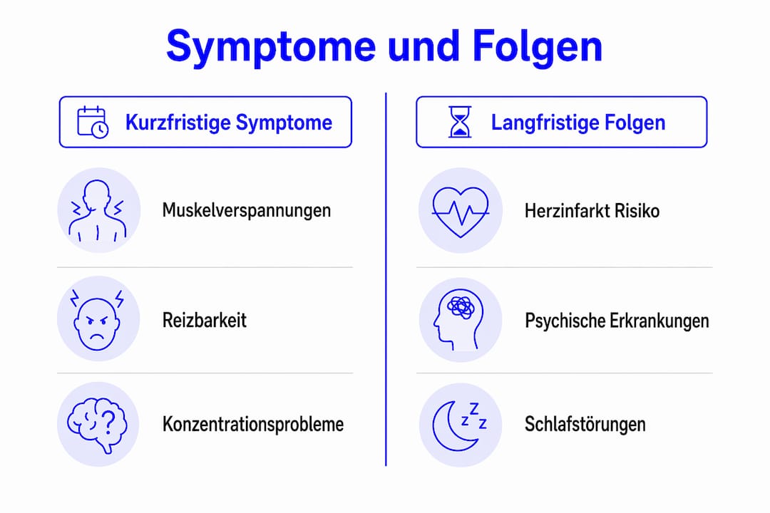 Übersicht: Typische Anzeichen und Auswirkungen anhaltender innerer Anspannung