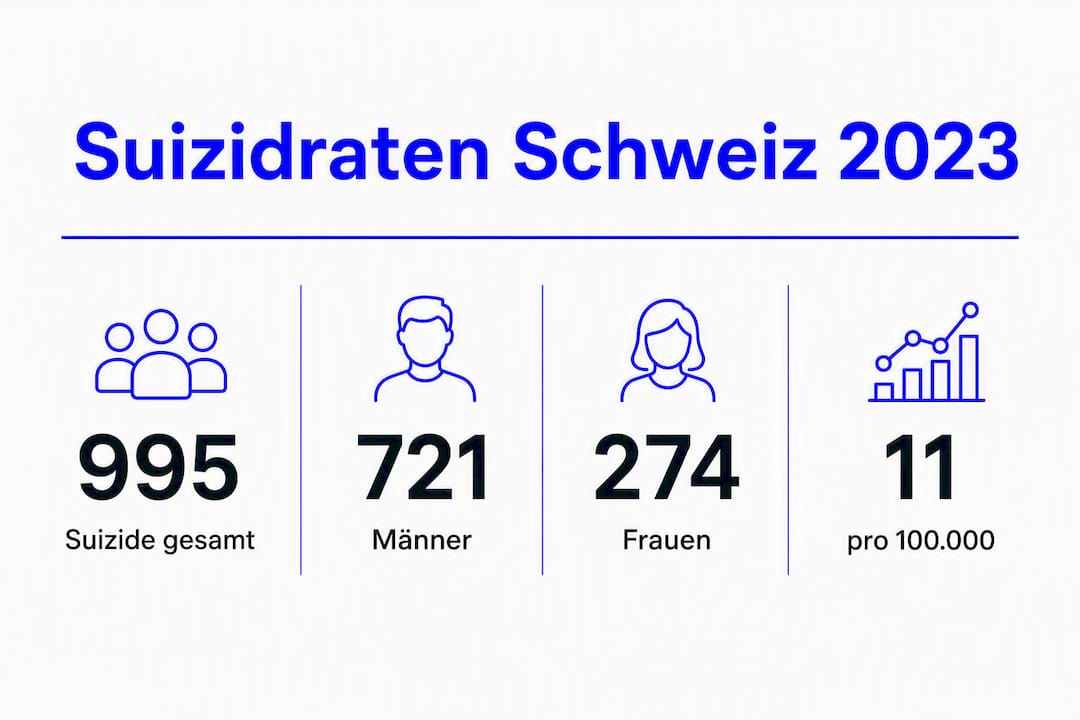 Grafische Übersicht: Suizidraten in der Schweiz im Jahr 2023