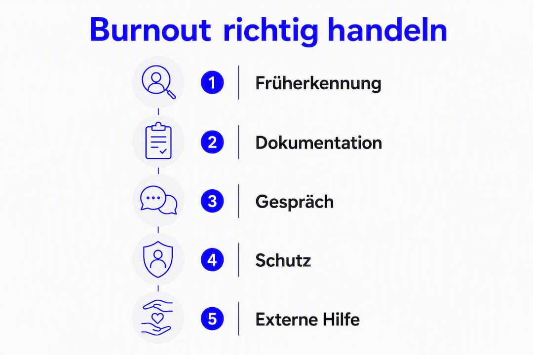 Grafik: Die wichtigsten Burnout-Phasen bei Führungskräften auf einen Blick
