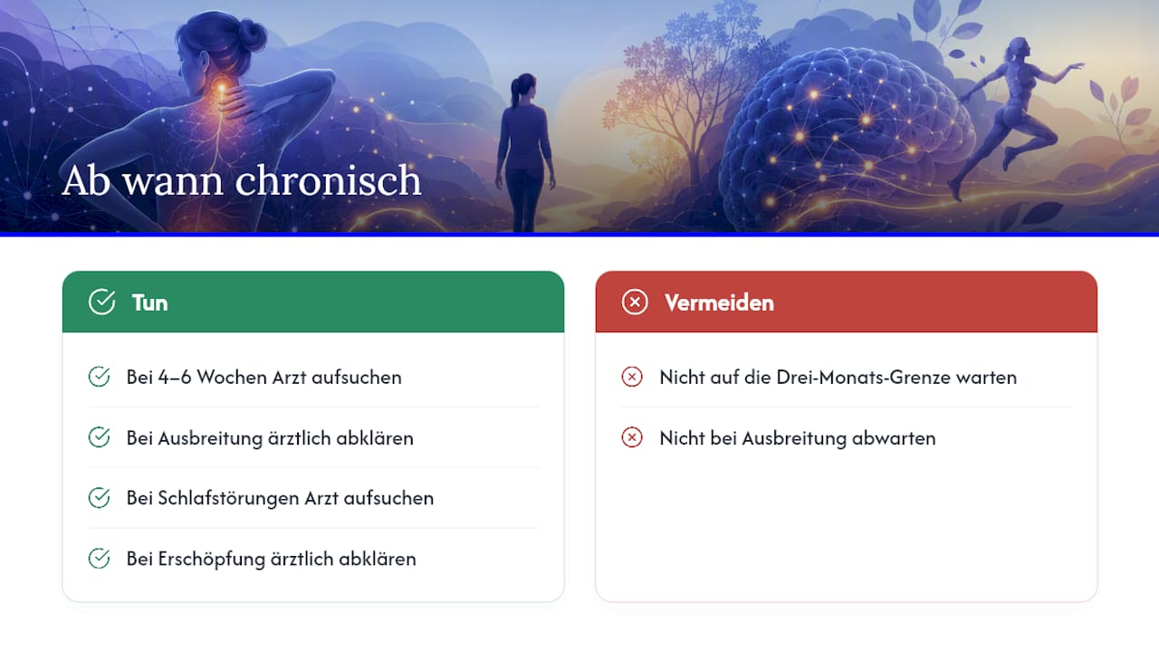 Ab wann gilt Schmerz als chronisch, und welche Warnsignale gibt es? — overview diagram