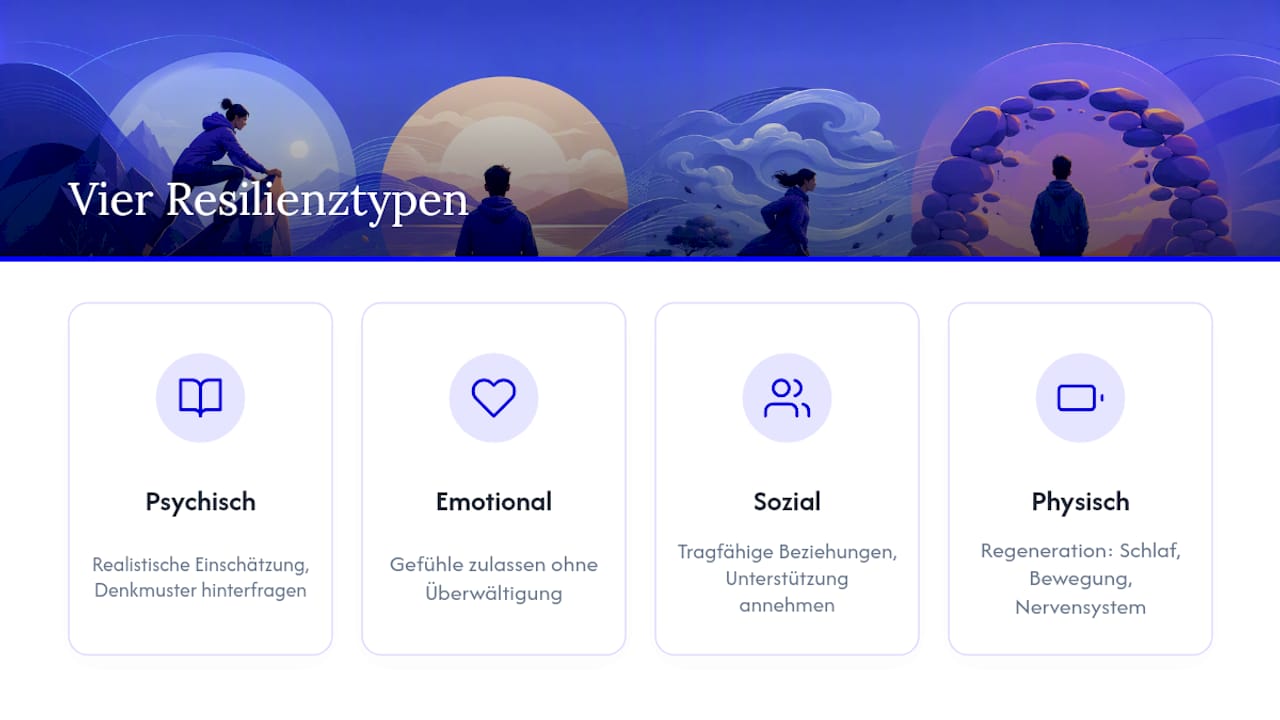 Diagramm der vier Resilienztypen