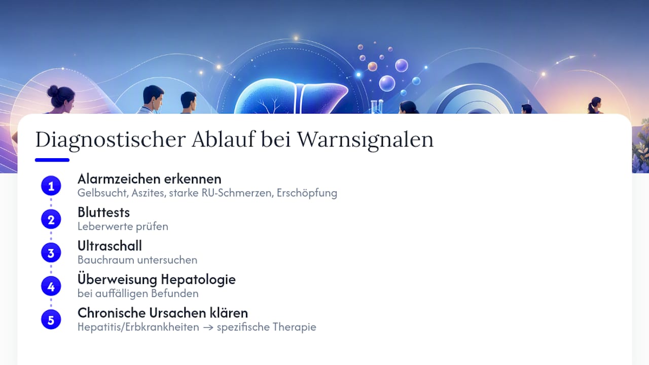 Ablauf der ärztlichen Untersuchung der Leber