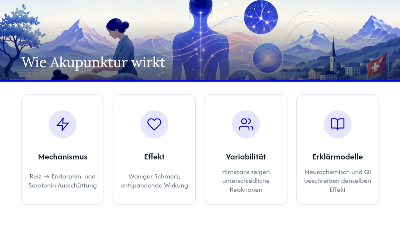 Wie wirkt Akupunktur im Körper? — overview diagram