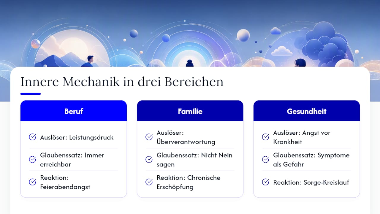 Wie Stress im Inneren in drei Lebensbereichen wirkt