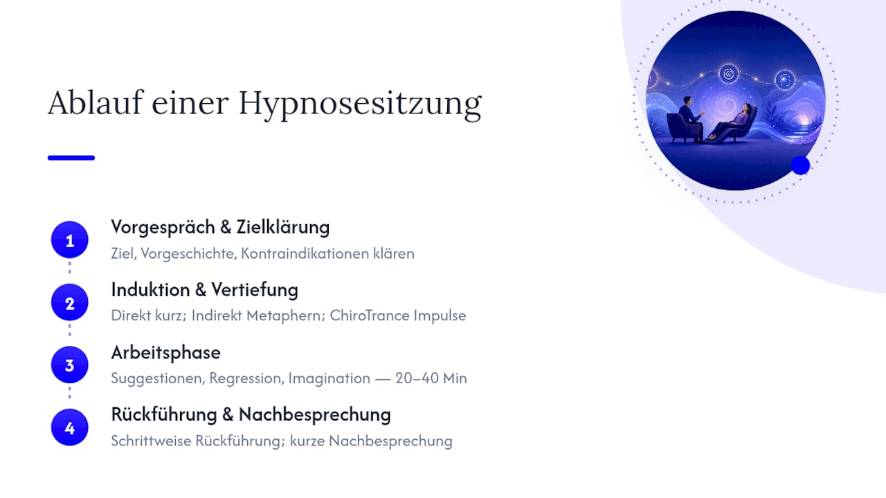 Ablauf und Phasen einer Hypnosesitzung