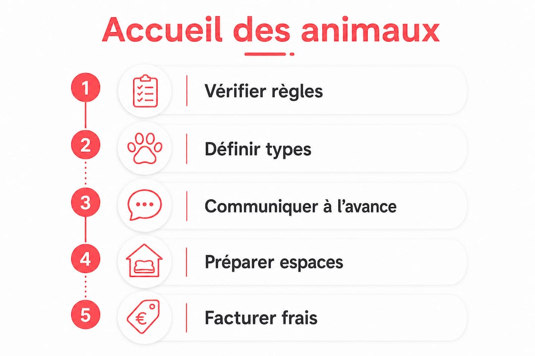 Infographie : les différentes étapes pour accueillir des animaux sur Airbnb