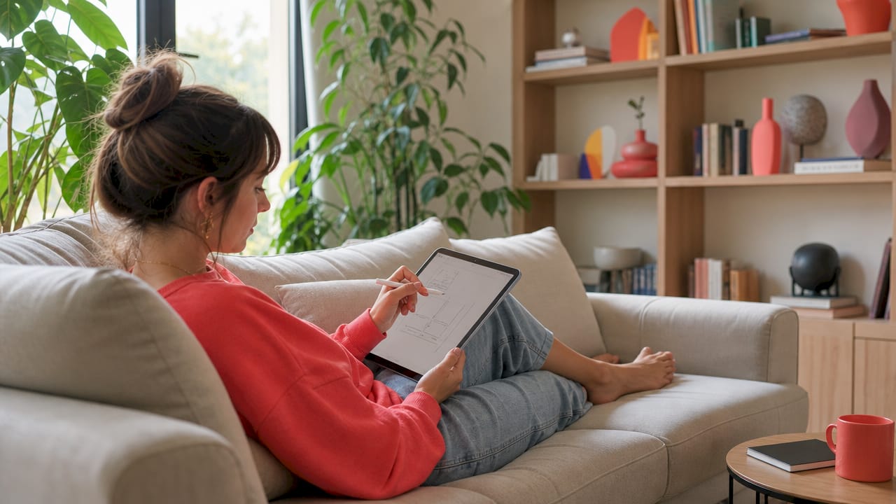 Création d’un livret d’accueil numérique : des mains à l’œuvre sur le design