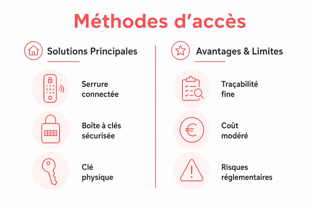 Découvrez en un clin d’œil les différentes façons d’accéder à votre logement Airbnb grâce à notre infographie.