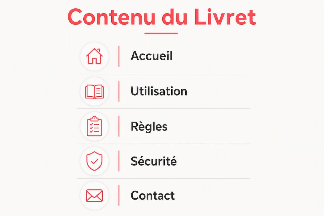 Découvrez en un clin d’œil les informations incontournables à inclure dans votre livret d’accueil Airbnb grâce à cette infographie.