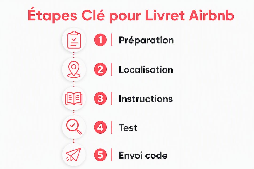 Infographie : guide pratique pour installer et utiliser une boîte à clés Airbnb