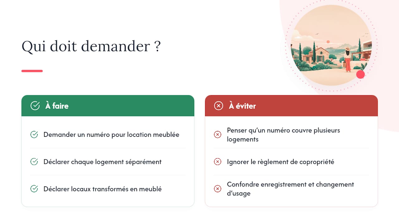 Qui doit demander ce numéro d'enregistrement location saisonnière ? — overview diagram