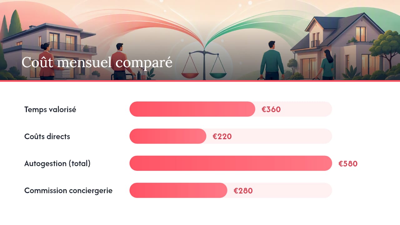 Comparaison des coûts entre gestion autonome et conciergerie