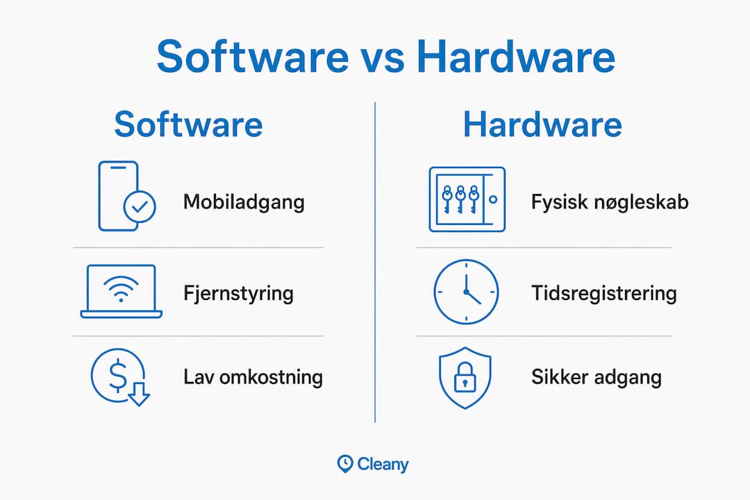 Infografik: Sammenligning af softwarebaseret og hardwarebaseret nøglehåndtering