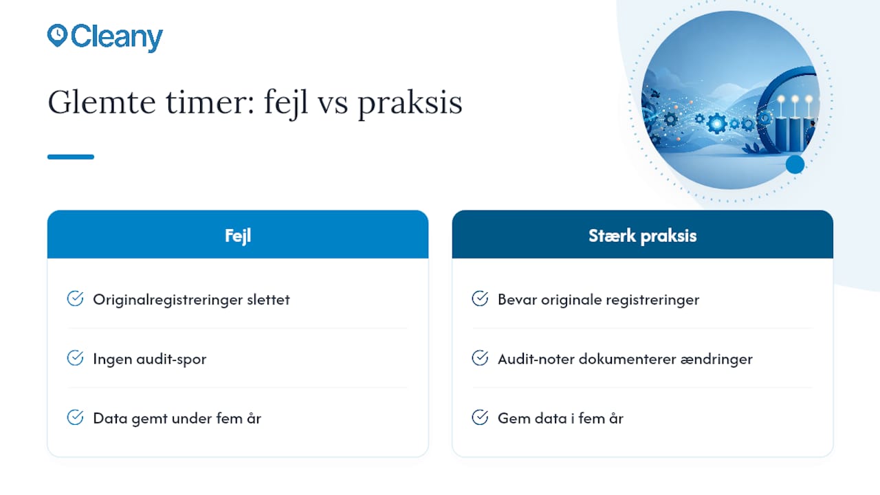 Tre fejl ved tidsregistrering og korrekt fremgangsmåde