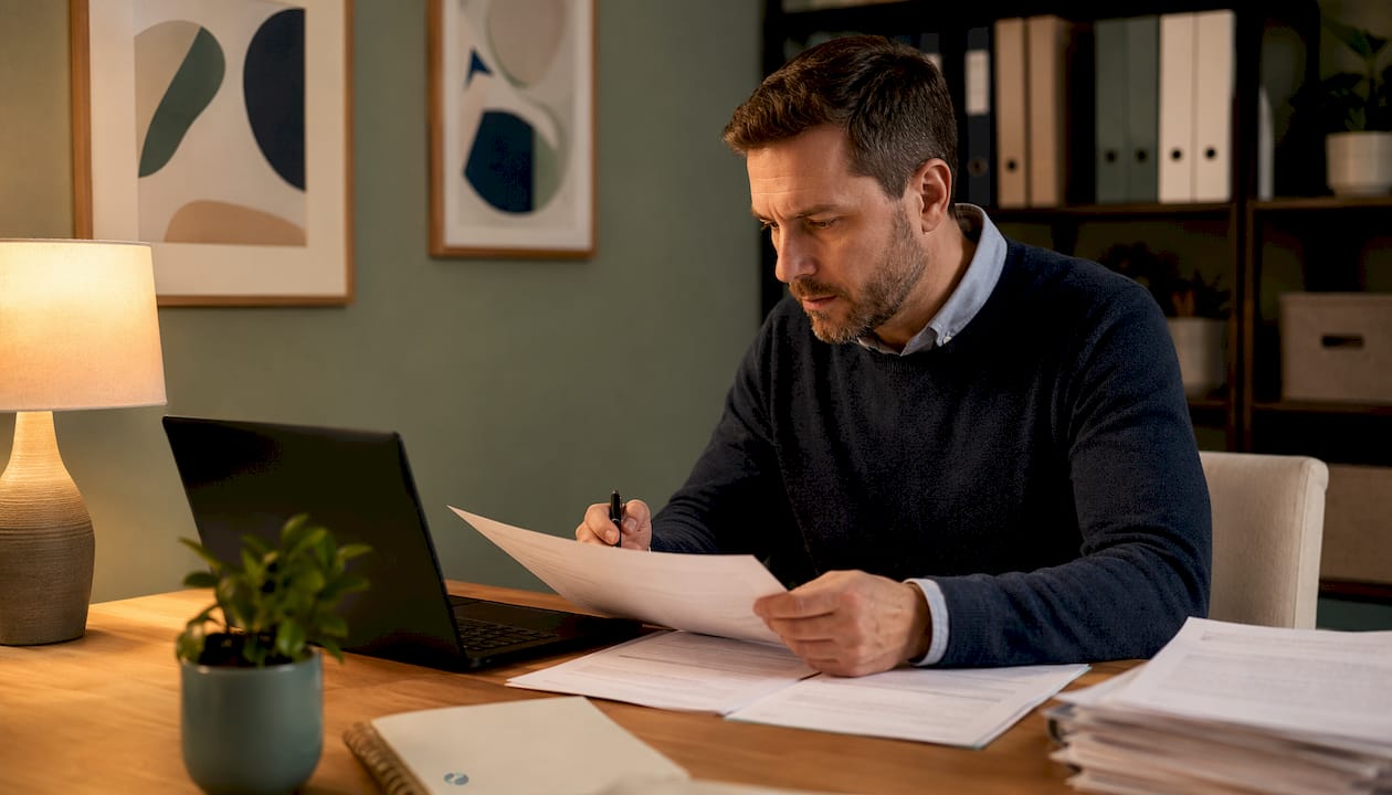 Specialist reviewing patient collections workflow document