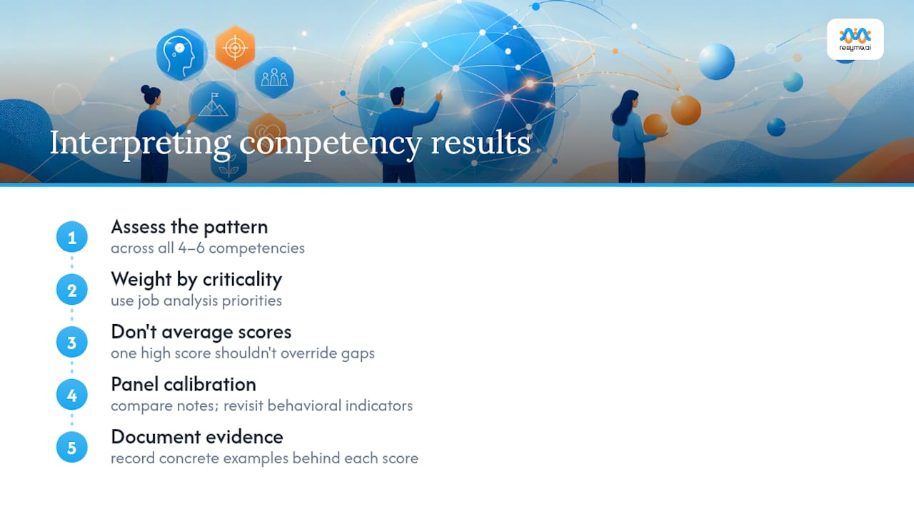 Weighted competency scores across hiring criteria