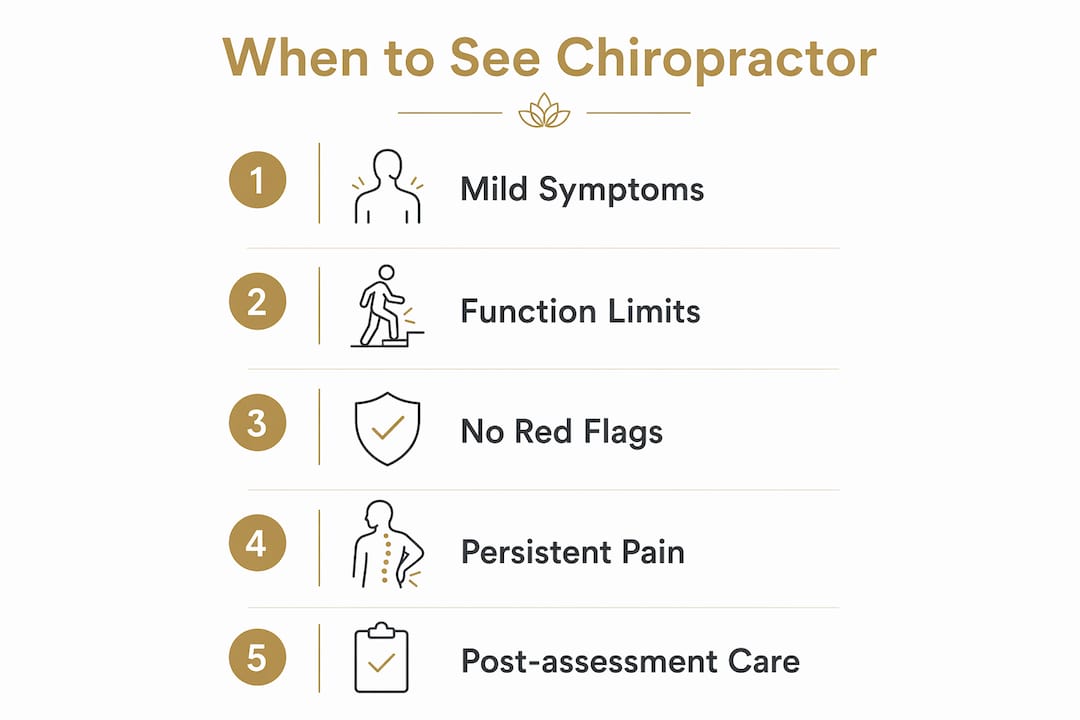 Infographic outlining steps to see a chiropractor