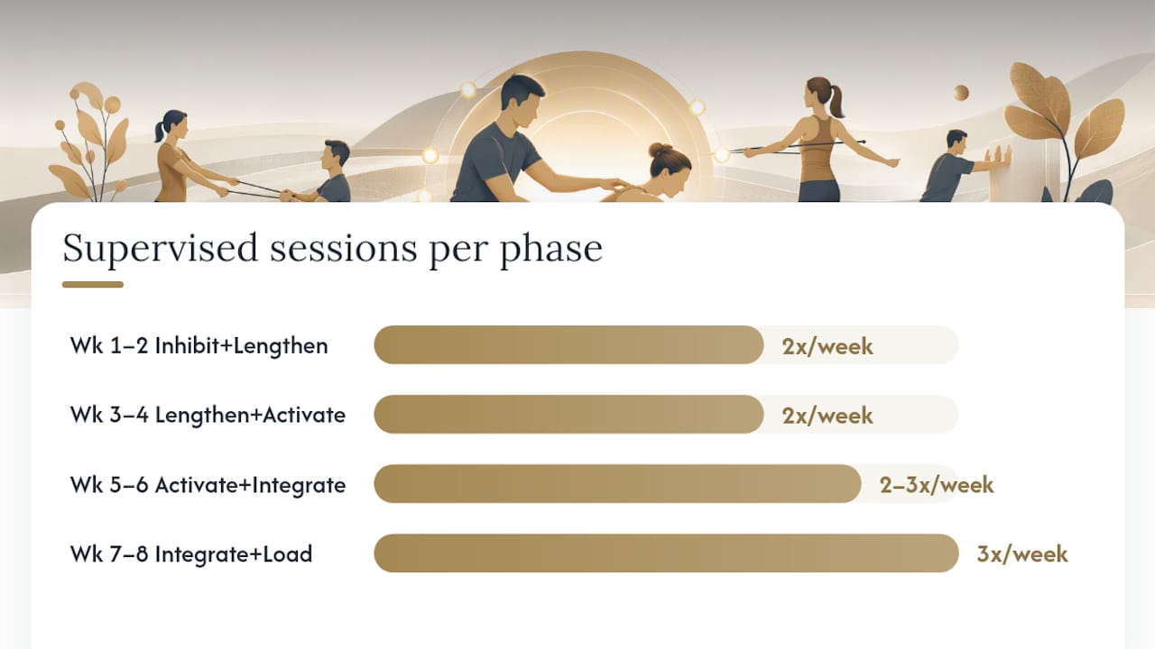Diagram of 8-week UCS corrective exercise progression phases